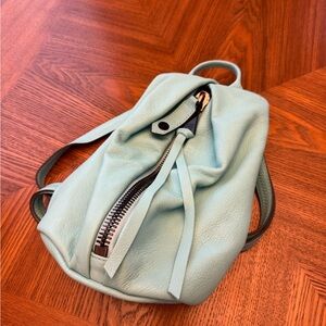 Elegant Blue Leather Backpack